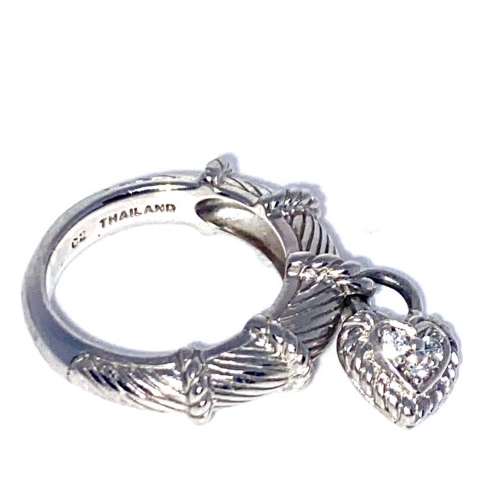 Judith Ripka Silver Heart Charm Ring - Picture 2 of 2